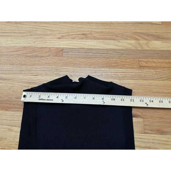 Good American Women's Dress Long Maxi Side Slit Ribbed Mock Neck 5/6 Black - Picture 5 of 8